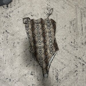 Snakeskin Print camisole bodysuit